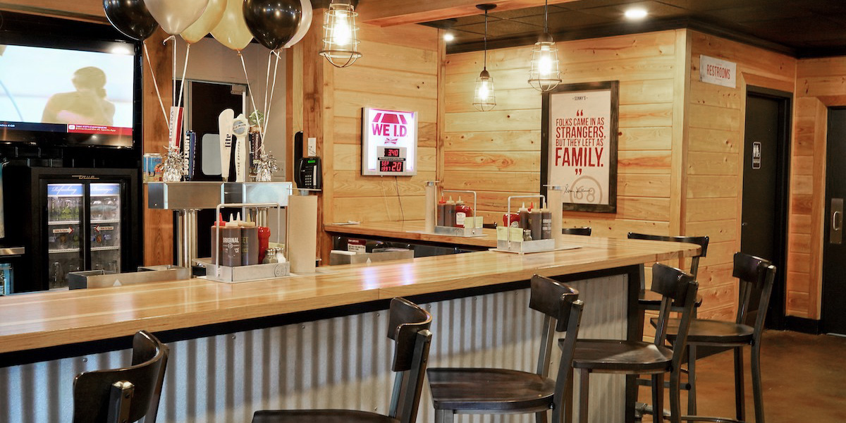 interior bar and balloons